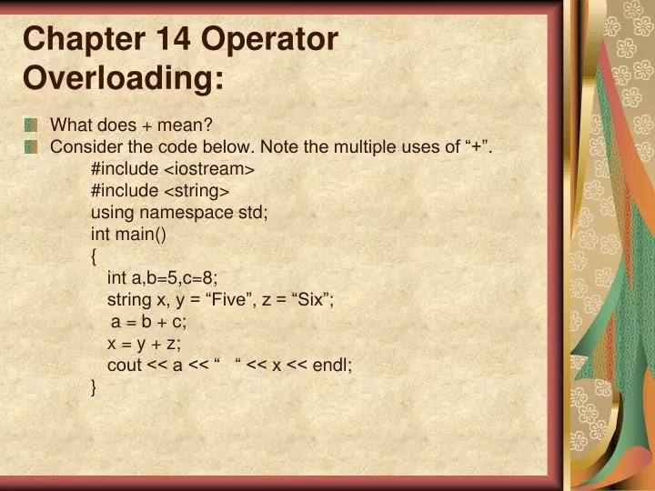chapter 14 operator overloading