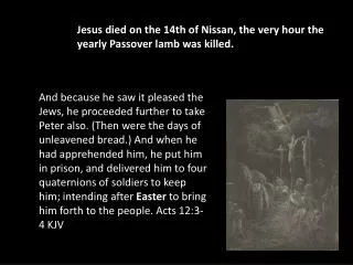 Jesus died on the 14th of Nissan, the very hour the yearly Passover lamb was killed.