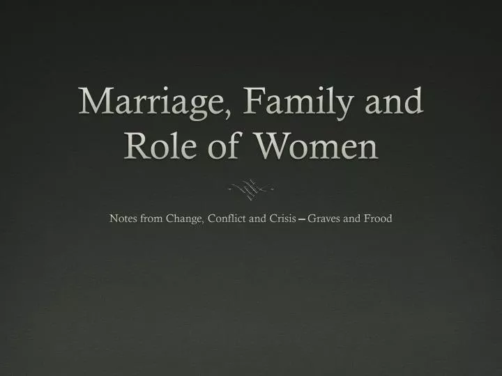 marriage family and role of women