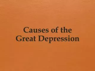 causes of the great depression