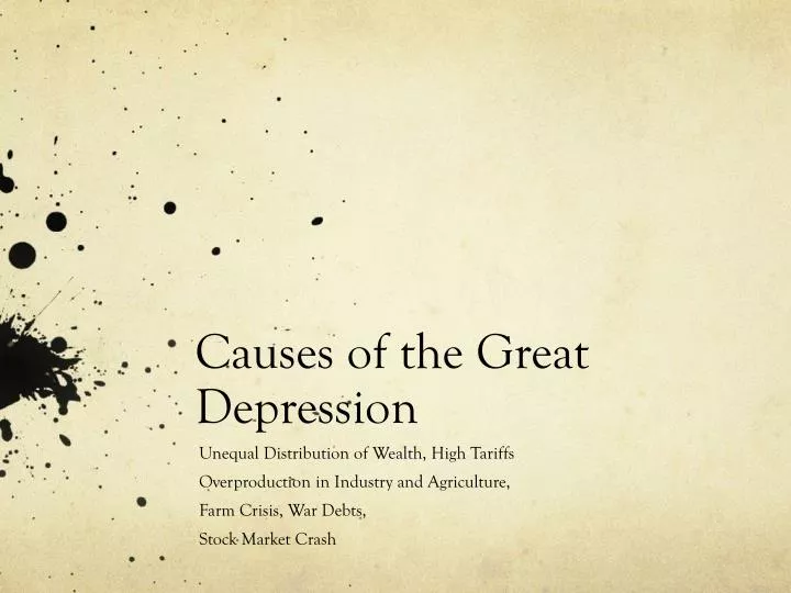 causes of the great depression