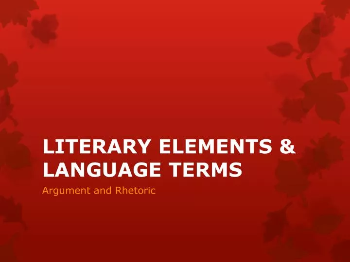 literary elements language terms