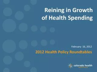 Reining in Growth of Health Spending