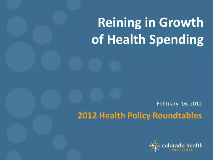 reining in growth of health spending
