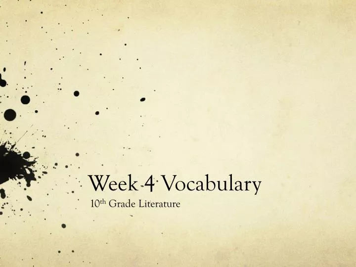 week 4 vocabulary