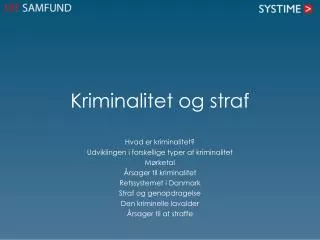 kriminalitet og straf