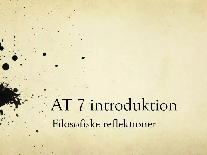 at 7 introduktion