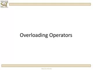 Overloading Operators