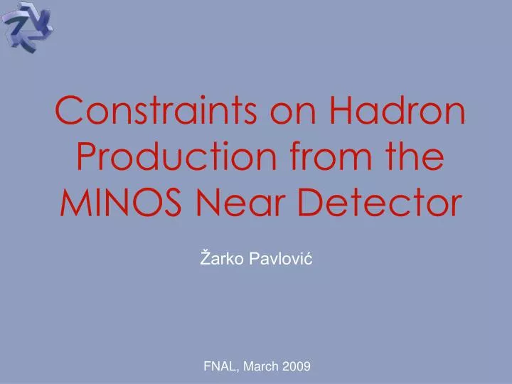 constraints on hadron production from the minos near detector