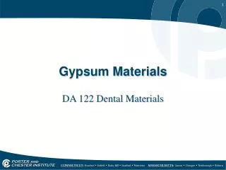 Gypsum Materials