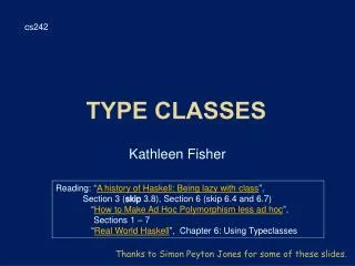 Type Classes