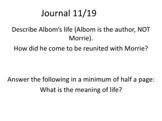 Journal 11/19