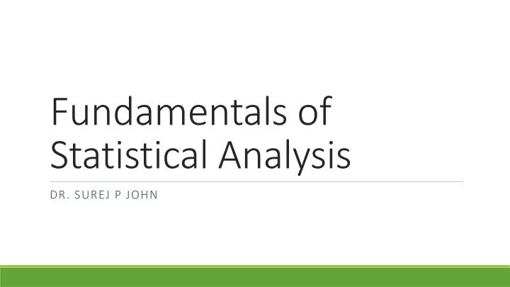 fundamentals of statistical analysis