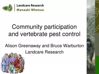 Community participation and vertebrate pest control