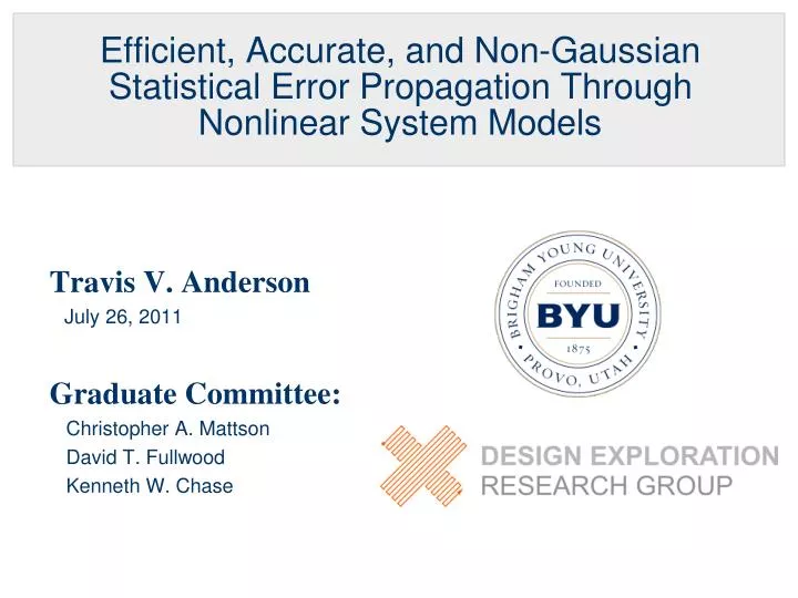 efficient accurate and non gaussian statistical error propagation through nonlinear system models