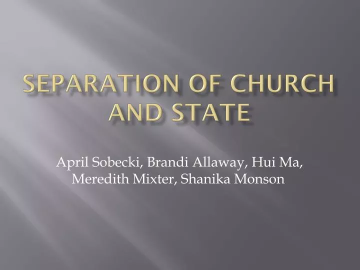 separation of church and state