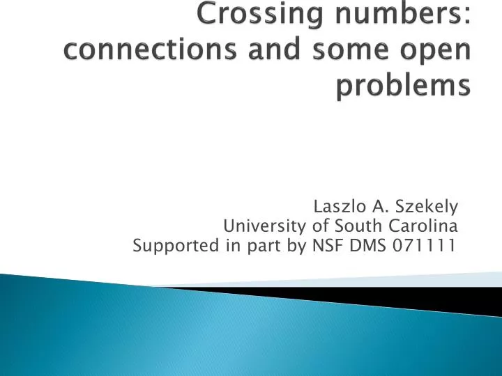 crossing numbers connections and some open problems