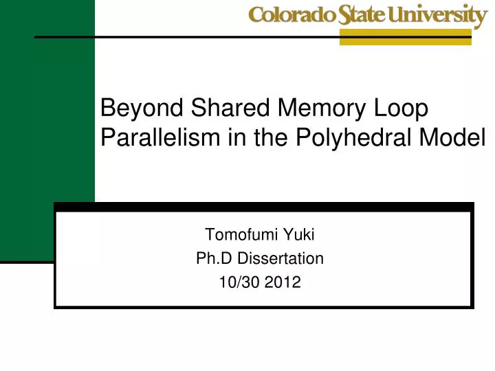 beyond shared memory loop parallelism in the polyhedral model