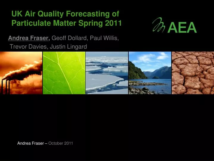 uk air quality forecasting of particulate matter spring 2011