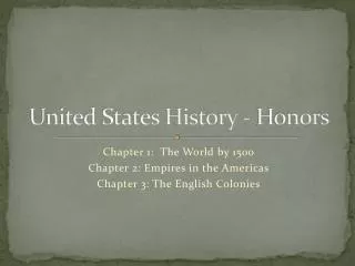 United States History - Honors