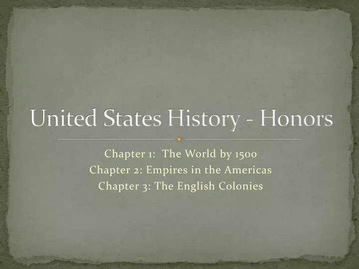united states history honors