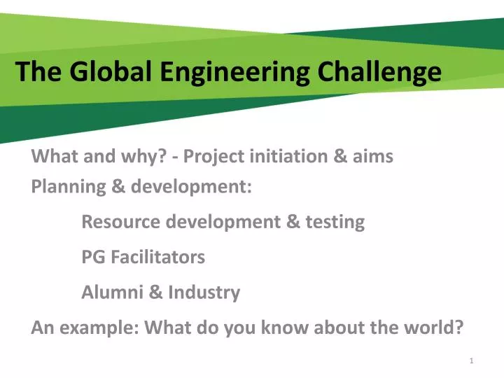 the global engineering challenge