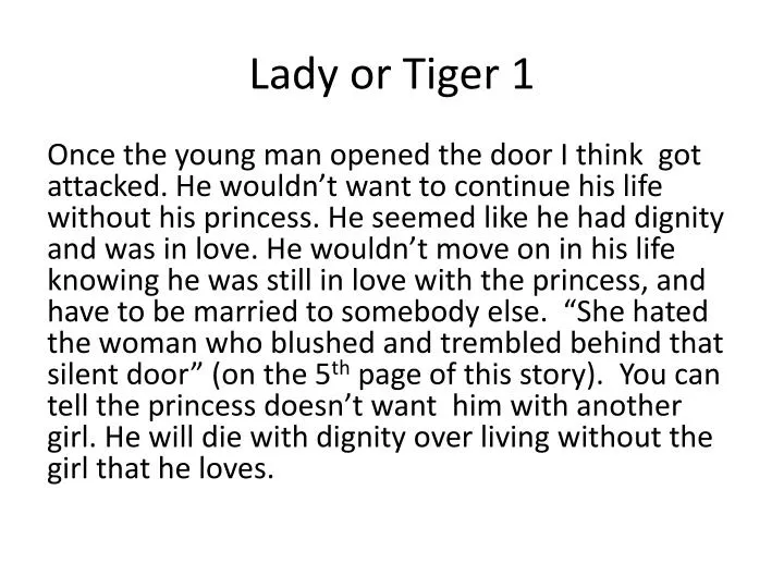 lady or tiger 1