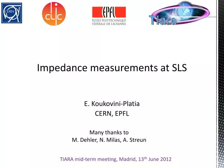 impedance measurements at sls