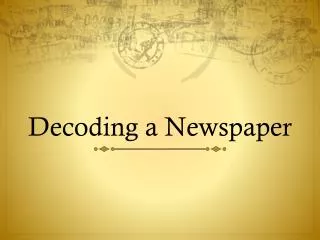 Decoding a Newspaper