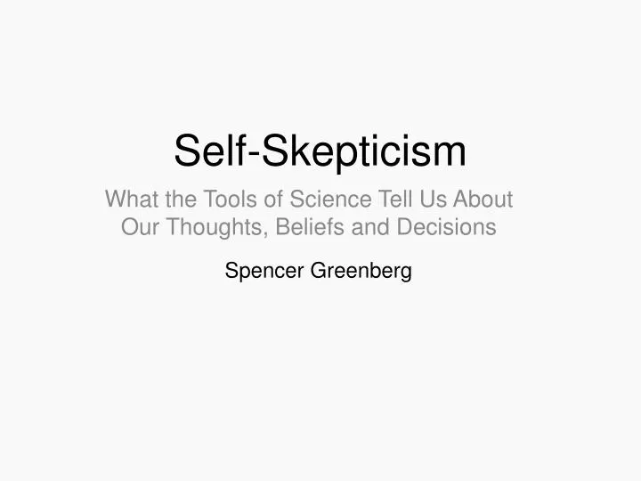self skepticism