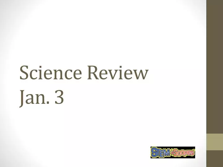 science review jan 3