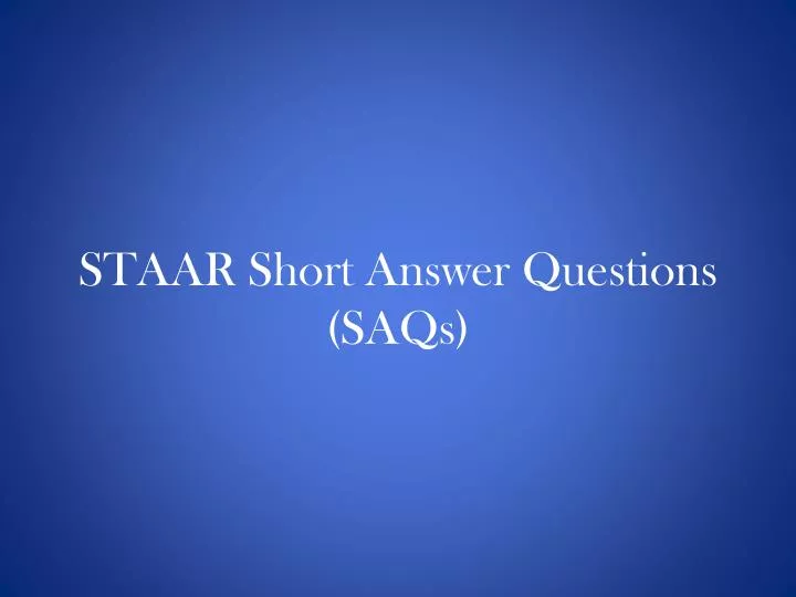 staar short answer questions saqs