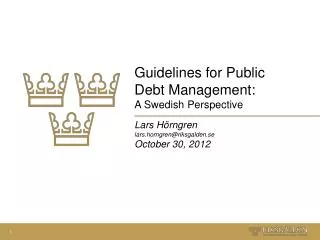Guidelines for Public Debt Management: A Swedish Perspective