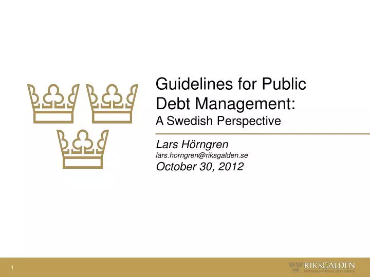 guidelines for public debt management a swedish perspective