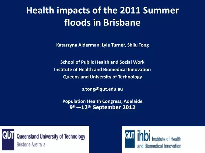 health impacts of the 2011 summer floods in brisbane
