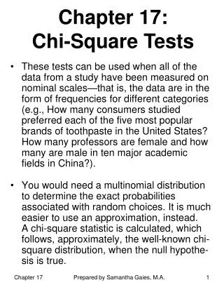 Chapter 17: Chi-Square Tests