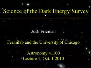 Science of the Dark Energy Survey