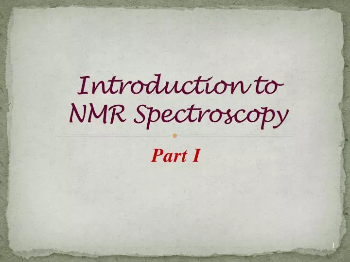 introduction to nmr spectroscopy