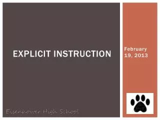 explicit instruction