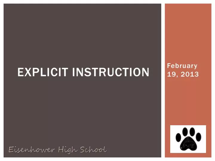 explicit instruction