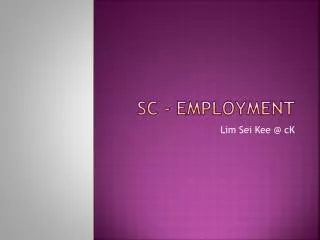 SC - Employment