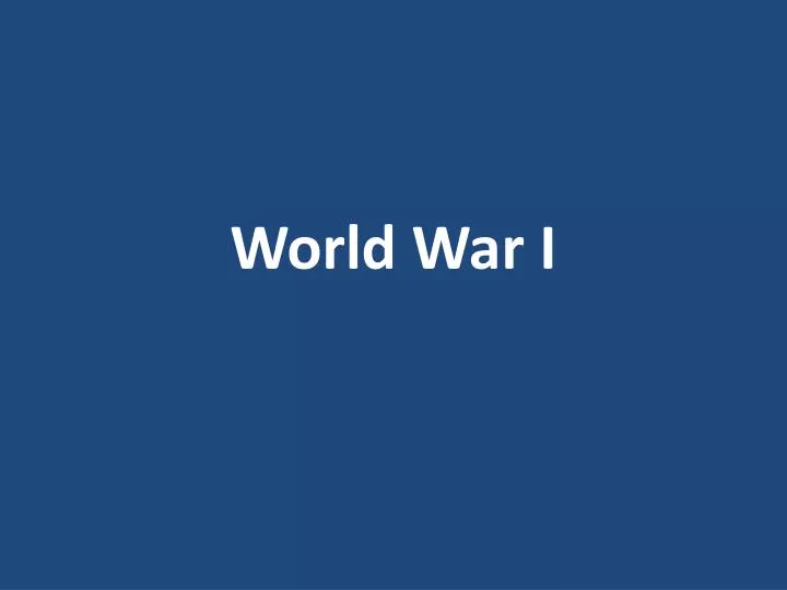 world war i