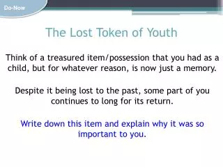 The Lost Token of Youth