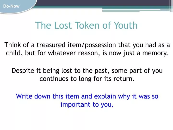 the lost token of youth