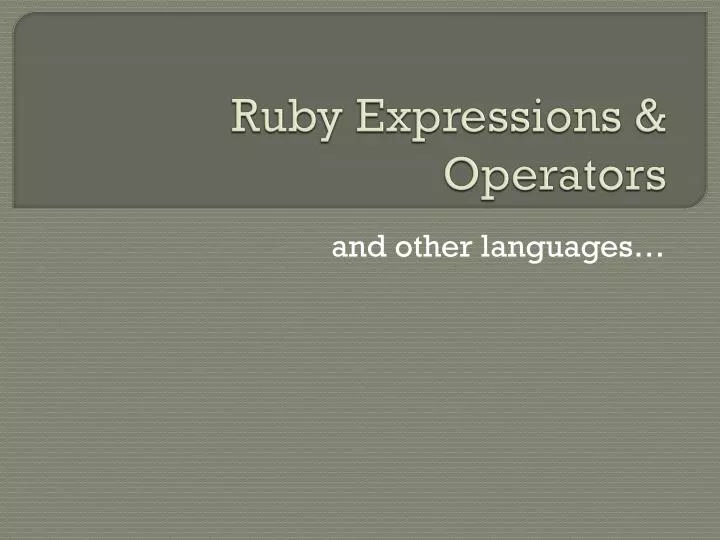 ruby expressions operators
