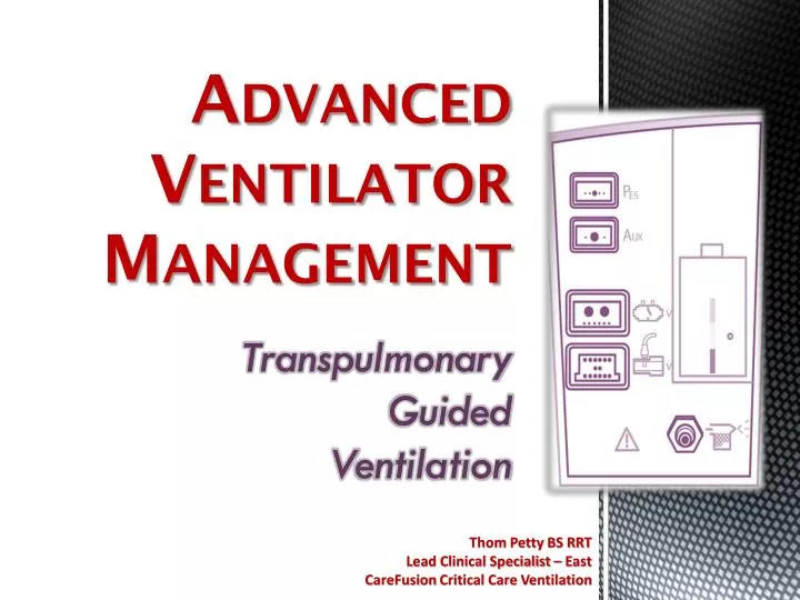 advanced ventilator management transpulmonary guided v entilation