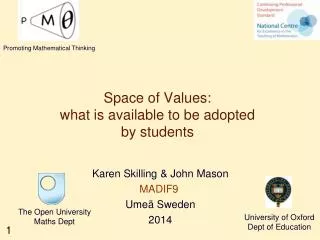 Space of Values: what is available to be adopted by students