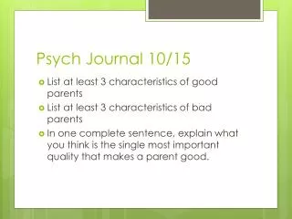 Psych Journal 10/15