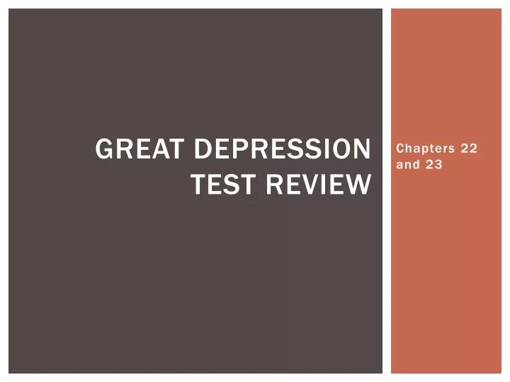 great depression test review