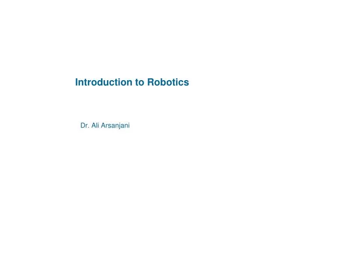 introduction to robotics